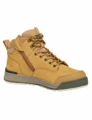 Mens Hard Yakka 3056 Lace Boots Zip Steel Top Cap Industrial Wheat Tan Boot