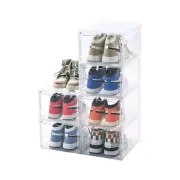 XXL Clear Shoe Storage Boxes Stackable, 6 PACK Shoe Boxes Clear Plastc Stacka...