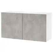BESTÅ wall-mounted cabinet combination, white Kallviken/light grey concrete effect, 120x42x64 cm