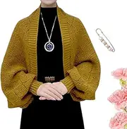 [Generic] Fashion Hollow out Knitted Shawl Coat, Women's Knitted Slouchy Wrap Cardigan Shawl Coat, Lightweight Open Front Cardigan