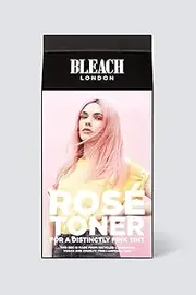 BLEACH LONDON Rose Toner Kit - Yellow Brass Removal, Colour Deposition Formula for Pastel Pink Base, for Blonde Hair & After Bleached Hair, Vegan, Cruelty Free, Ammonia Free