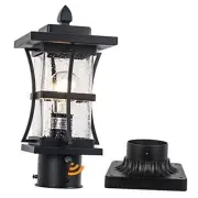 Dusk to Dawn Outdoor Post Light Fixture with Pier Mount Base - Black Outdoor