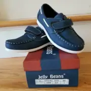 Boys Blue Deck / Boat Shoe Size 4 Jelly Beans Aaron New With Box!