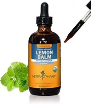 Herb Pharm Certified Organic Lemon Balm Liquid Extract for Calming Nervous System Support, Alcohol-Free Glycerite, 4 Ounce