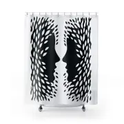 Black White Shower Curtain, Face Profile Pattern, Love Theme, Valentine's