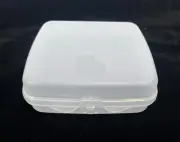 New Tupperware White Sandwich Keeper Hinged Container Frosted