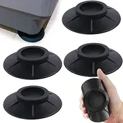 Anti-Vibration Feet for Washing Machines, 4pcs Universal Washing Machine Pads Vibration Absorber Non-Slip Foot Pad Anti-Vibration Mat for Washing Machine and Dryer Black