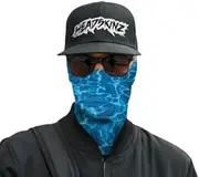 UPF50+ Solar Shield Crystal Water Headskinz Neck Gaiter - Multifunctional, Face Bandana, Neck Scarf, Face mask, Headband, Fishing, Motorbike, Running, Camping, Outdoors, Sun Protection