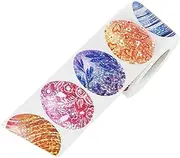 KALLORY 1 Roll Adorable Easter Egg Stickers Self Adhesive Present Packaging Stickers for Decorating Eggs Present Boxes and Party Supplies