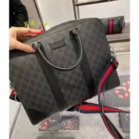 在飛比找蝦皮購物優惠-二手正品GUCCI GG Black briefcase 公