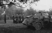 WW2 WWII Photo German Sd. Kfz. 222 Armored Car Wehrmacht Funeral World War Two