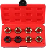 8 PCS Axle Spindle Thread Chaser Set, Thread Repair Kit High-Strength Thread Restorer Tool, Axle Spindle Fractional Cleaning and Rethreading Set Metric M20 M22 M24 & UNEF 13/16" 3/4"
