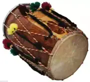 Indian Musical Mu Bhangra Dhol Mango Wood Musical Instrument with Bag