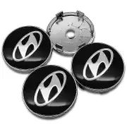 4pcs Car Accessories Car Wheel Hub Center Cap Stickers Emblem Decals For Hyundai Accent Tucson I30 Ix35 Santa Fe Sonata Gv70 G70 60mm black