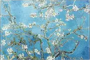 Tempered Glass Cutting Board for Kitchen, Van Gogh Design Green Flower, Small Heat Resistant and Dishwasher Safe Chopping Board (Small 8x12inch)