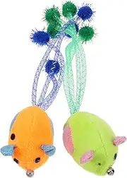 ifundom 2pcs Kitten Plush Mouse Shaped Interactive Cat for Indoor Fun Durable and Safe Pet Play Enhances Activity and Mental Stimulation for Cats