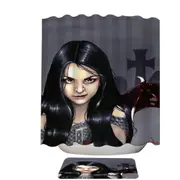 Hunger Pains the Undead Goth Vampire Girl Shower Curtain