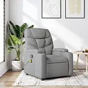 Massage Recliner Chair Light Grey Fabric, Comfy Reclining Furniture for Living Room, Bedroom, Lounge Spaces Reading Chair - Clearance