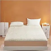 Wool Mattress Topper, Extra Thick Wool Mattress Pad Cover, Foldable Sherpa Mattress Topper, Breathable and Warm Mattress Pad for Firm Bed(Beige,150x190cm/59x75in)