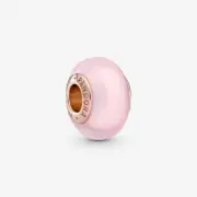 *BRAND NEW* Pandora Moments 925 Silver Matte Pink Murano Glass Charm 789421C00