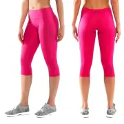 Virus Women's Stay Cool Compression Crop Pants (Eco34) RASPBERRY,Crossfit,Yoga