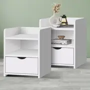 ALFORDSON 2x Bedside Table Nightstand Storage Cabinet Side End Drawers White