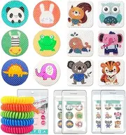 Mosquito Repellent Stickers 240 Pcs Natural Mosquito Patches for Kids and Adults with 5 Pack Individually Wrapped Mosquito Repellent Bracelets for Outdoor Camping Traveling Fishing