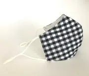 Face Mask 3 Layers *Gingham* washable Australia made with filter pocket