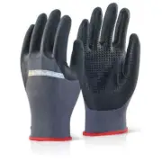 5 x Beeswift Flex BF1D Nitrile PU Mix Dotted Breathable Gloves 7/S