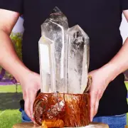 14.09LB Natural Phantom Ghost Obelisk Clear Quartz Crystal Point Tower