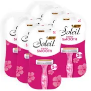 18pc Bic Soleil Simply Smooth 3 Blade Razors Shaver Curved Flower Handle