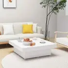 NNEVL Coffee Table White 90x90x28 cm Chipboard