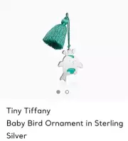 NEW-Tiny Tiffany Baby Bird ornament in Sterling Silver