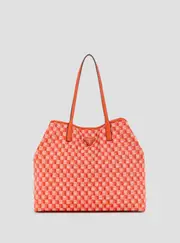GUESS Orange Logo G Wave Large Tote Bag