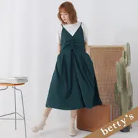 在飛比找蝦皮商城優惠-betty’s貝蒂思(25)兩件式細肩帶抽繩打摺洋裝(綠色)