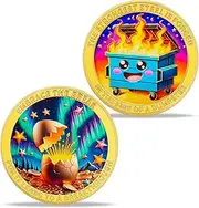 YGLLSSY Dumpster Fire Challenge Coin 1 Pcs, Colorful Dumpster Fire Coin, Funny Inspirational Commemorable Coins for Workers, Coworkers, Friends, Family
