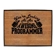 Youre Looking At An Awesome Programmer - Funny Novelty Doormat Man Cave Floor mat