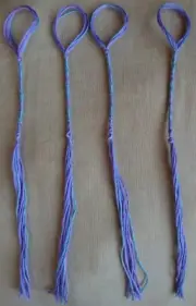 Home made set of Messianic Hebrew tzitzit, tassels, fringes (Lilac)