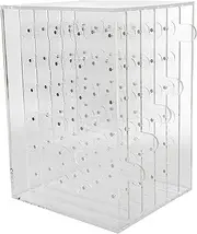 Nail Tips Organizer Holder, Acrylic Nails Storage Box, Magnet Swatches Nail Art Display Stand Acrylic 5 Layers 60 Grids, Transparent Empty Nail Display Case