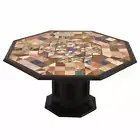 42" Marble Coffee Table Top Inlay Pietra Dura handicraft with marble Stand
