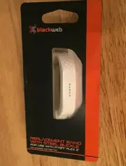 Fitbit Flex 2 White Replacement Band w/ Steel Buckle BLACKWEB
