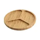 Wood Serving Tray Dinner Plate Tableware Home Decor 3 Sectioned Coffee Tray