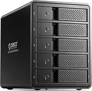 ORICO 5 Bay USB 3.0 3.5 inch External Hard Drive Enclosure Support 80TB (5 x 16TB) Aluminum Alloy HDD Enclosure with Fan / 150W / Disk Data Storage (Hard Drive Not Included)
