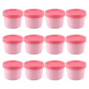 12Pcs Soup Cups Freezer Jars Glass Cosmetic Jars Acrylic Jars Lids