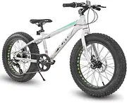 Hiland 20 Inch Kids' Bicycles Fat Tire Mountain Bike for Boys and Girls Age 5 + Years, Shimano 7-Speed, Dual-Disc Brake,Kids Beach and Snow Bicycle