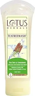 Lotuss Herbals Teatreewash Tea Tree and Cinnamon Anti-Acne Oil Control Face Wash, 120g