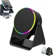 4-in-1 360° Rotating Bluetooth Speaker Stand, Cell Phone Stand with Wireless Bluetooth Induction Speaker, Anti-Slip Base Hd Surround Sound, Cool Multi Functional Gadget Unique Gifts for Men,Black