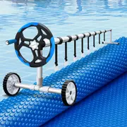 Pool Cover 600 Micron 7x4m w/ Roller 5.55m Solar Blanket Blue
