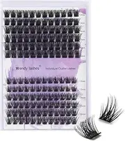 DIY Individual Lashes Cluster Eyelashes 2 Styles C/D Curl Eyelash Cluster Black Wispy 12-16mm length DIY Lash Cluster Volume Lash Thin Band Soft Wonderful Lashes(Gorgeous/Bright-0.07D,12-16mm Mixed)