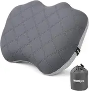 WellSync Camping Pillow with Removable Cover, Ultralight Inflatable Pillow, Ergonomic Blow Up Air,Small Travel for Camping,Backpacking, Hiking, Beach, Fishing